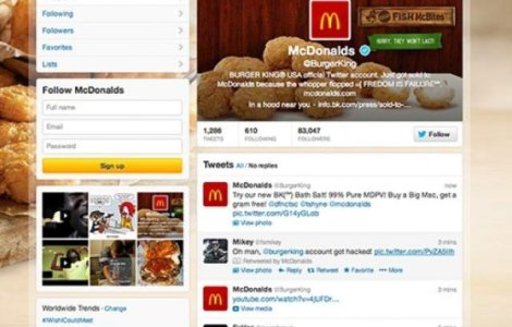 Contul de Twitter al Burger King, spart de fani McDonald`s
