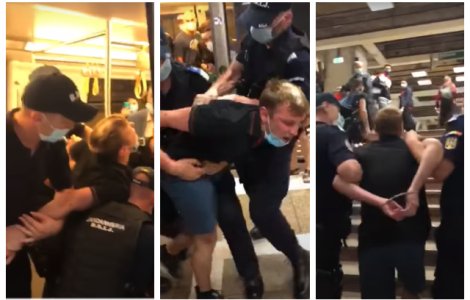 Încătușat după ce a refuzat să poarte corect mască și a fugit de jandarmi