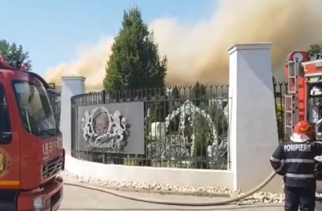 VIDEO Incendiu în Otopeni. O sală de evenimente de 2.000 metri pătrați a luat foc