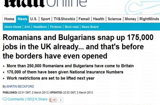 Daily Mail tine evidenta locurilor de munca ocupate de romani in Marea Britanie