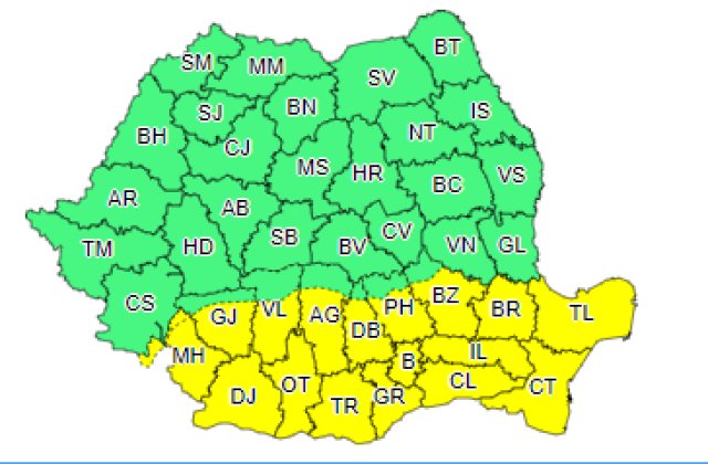 Atenționare meteo de la ANM! Cod GALBEN de caniculă pentru 17 județe