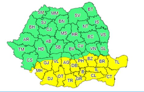 Atenționare de la ANM! Cod GALBEN de caniculă pentru 17 județe