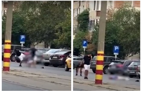 VIDEO Un taximetrist a fost bătut și lăsat lat în mijlocul străzii. Poliția îi caută pe agresori