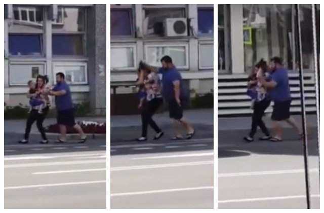 Caz șocant &icirc;n Bacău! Un preot a fost filmat &icirc;n timp ce &icirc;și bătea soția pe stradă