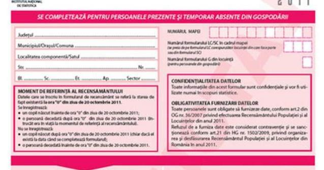 INS va prezenta in iulie datele finale ale recensamantulului din 2011