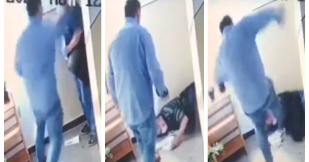 VIDEO Un curier din Cluj a fost bătut în scara blocului de un client nervos