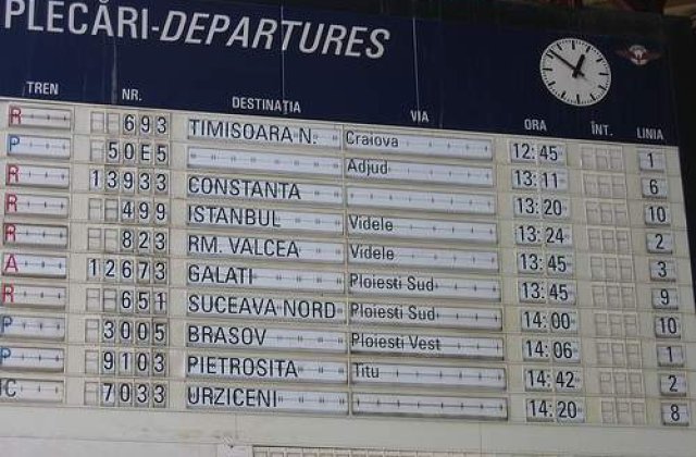 Trecerea la ora de iarna, din 25 octombrie, nu modifica mersul trenurilor