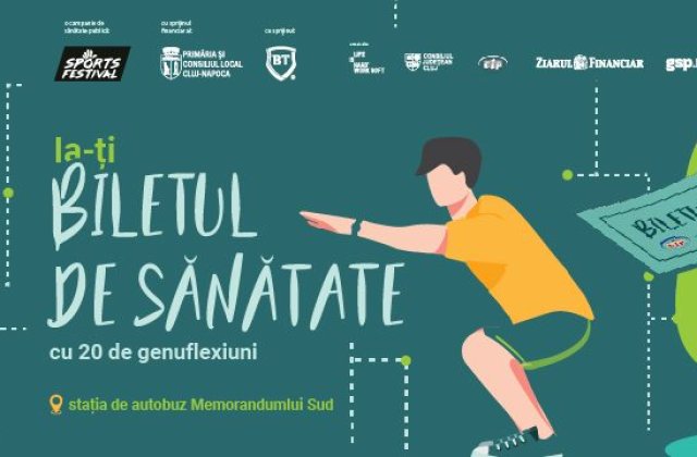 Faci 20 de genuflexiuni, primești un bilet la autobuz. Proiect lansat &icirc;n Cluj cu ocazia Săptăm&acirc;nii Europene a Sportului