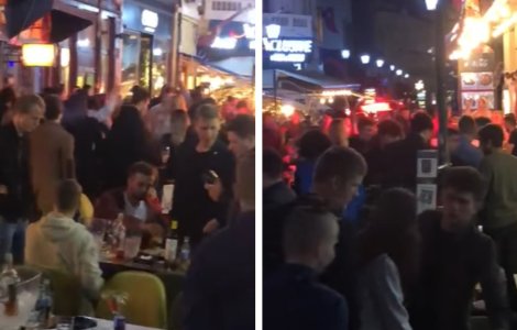 VIDEO Petrecere fără măşti şi distanţare în Centrul Vechi din Bucureşti