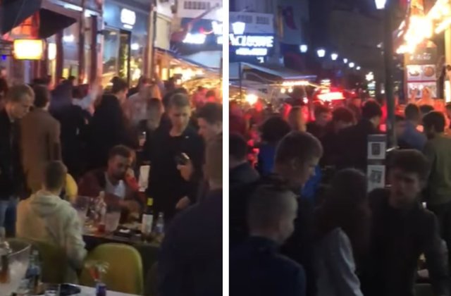 VIDEO Petrecere fără măşti şi distanţare în Centrul Vechi din Bucureşti