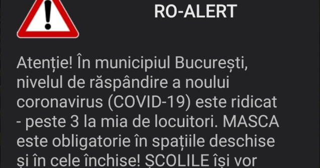 Mesaj RO ALERT pentru bucureșteni, după creșterea ratei de infectare