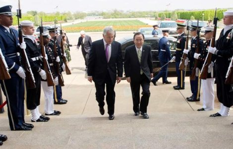 Ban Ki-moon a efectuat o vizita fara precedent la Pentagon