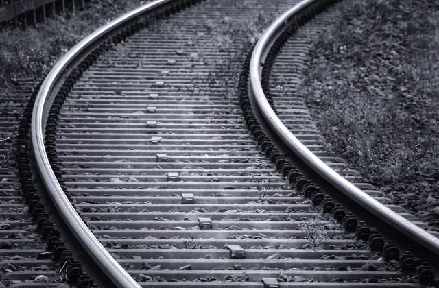 FOTO Un tren a rămas suspendat &icirc;n sculptura unei cozi de balenă!