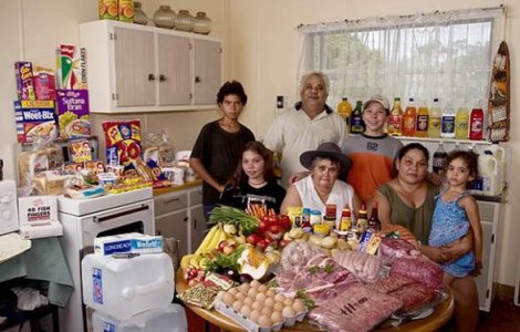  Top  Cat mananca o familie intr-o saptamana, in functie de tara?