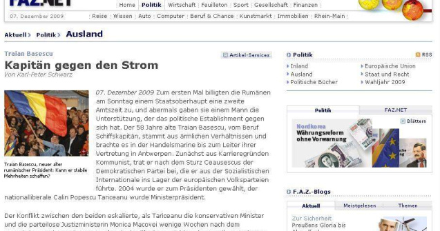 Presa germana: Romanii au votat "un capitan impotriva furtunii"