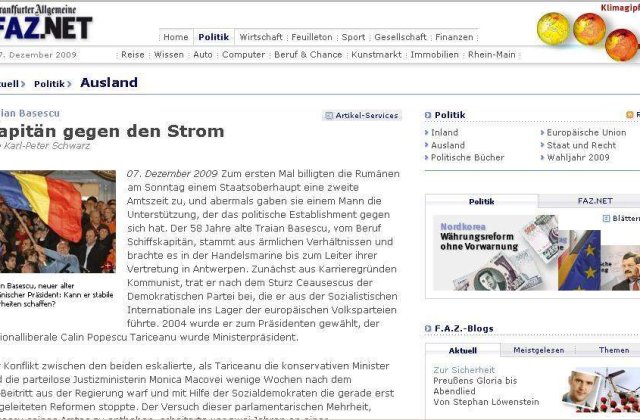 Presa germana: Romanii au votat "un capitan impotriva furtunii"