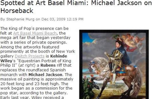 Michael Jackson, calare si in armura: Tablou vandut pentru 175.000 de dolari