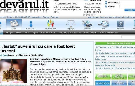 Suvenirul cu care a fost lovit Berlusconi, o veritabila arma alba