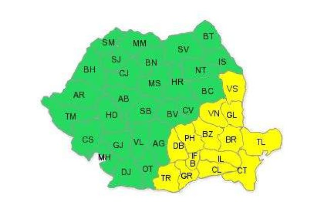 Codul galben de ninsoare si viscol, prelungit pana astazi