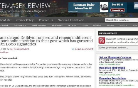 O petitie online cere predarea diplomatului Silviu Ionescu autoritatilor din Singapore