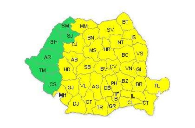 Atentionare meteorologica: Cod galben de ger in aproape toata tara