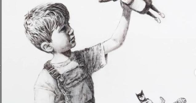 Operă creată de Banksy, vândută la licitație! Ce sumă a primit capodopera