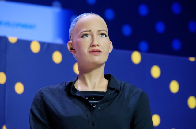 O operă de artă creată de robotul umanoid Sophia a fost v&acirc;ndută cu aproape 700.000 de dolari