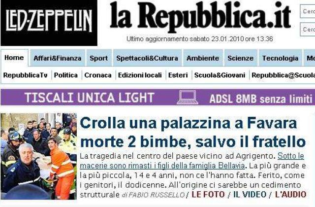 Un copil a murit si doi sunt prinsi sub daramaturi, dupa ce un imobil s-a prabusit in Italia