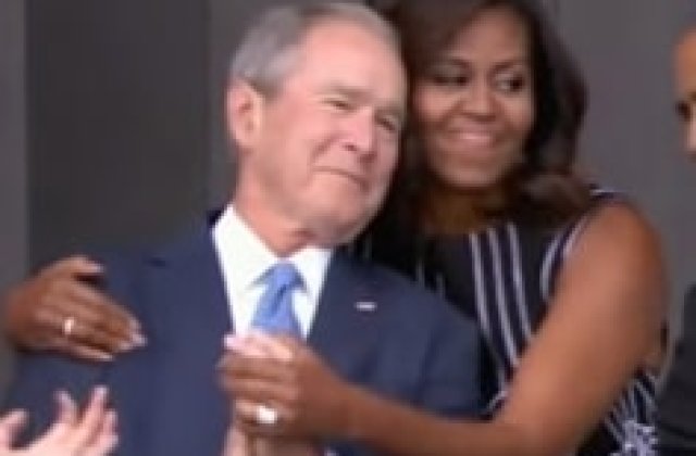 George Bush și Michelle Obama, într-o frumoasă relație de prietenie. „Este un bărbat frumos, amuzant, amabil și dulce”