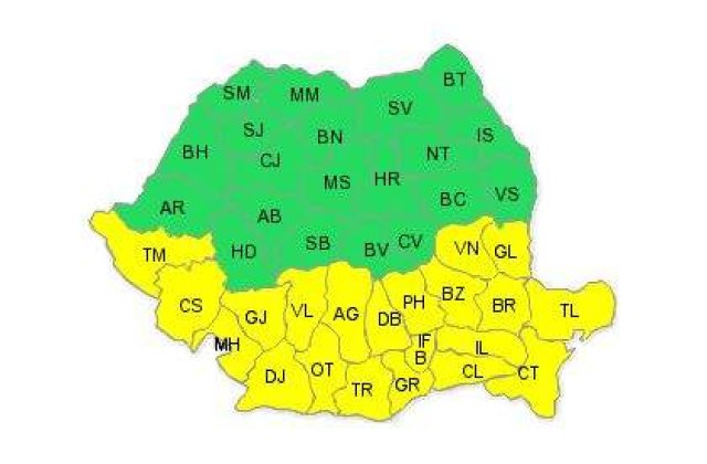 Cod galben de ninsori si viscol