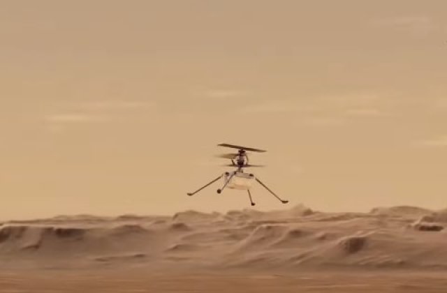 Elicopterul Ingenuity, al doilea zbor pe Marte, la o altitudine mai mare și pentru un timp mai &icirc;ndelungat