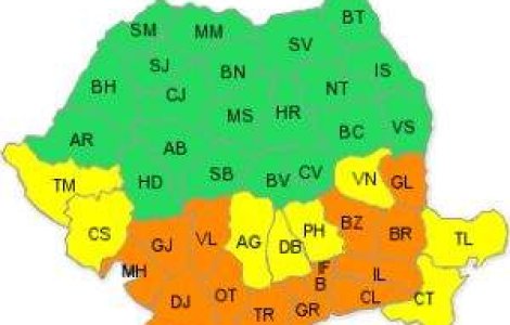 Cod portocaliu de ninsori abundente in 13 judete si Capitala