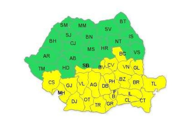 Cod galben de ninsori si ploi