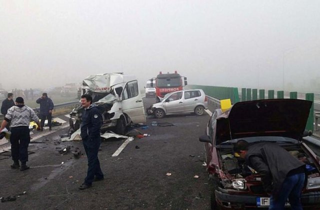 Carambol cu 7 mașini pe Valea Oltului. Primele informații furnizate de Poliție