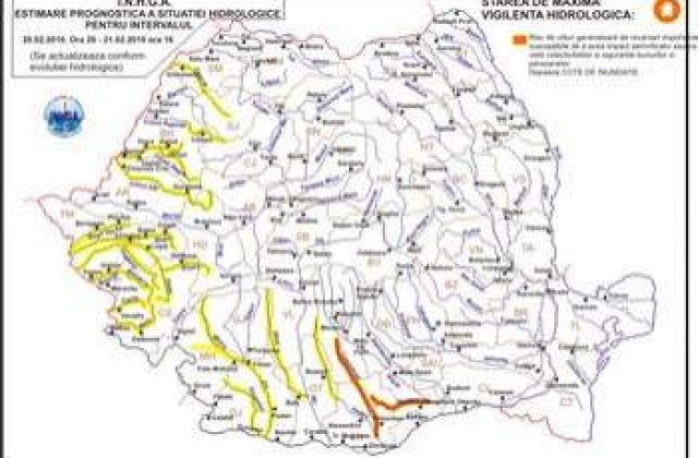 Cod galben de inundatii in 15 judete din tara