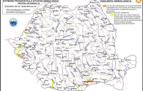 Codul portocaliu de inundatii, prelungit pana astazi