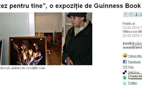 Cum vrea sa intre o pictorita romanca in Cartea Recordurilor?