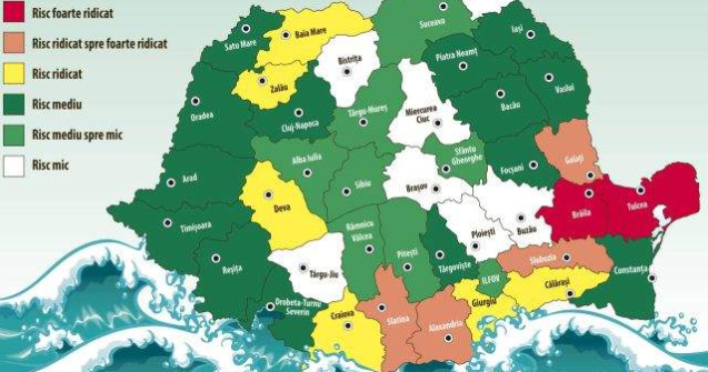  Foto  Prima harta a inundatiilor pentru Romania