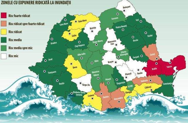 [FOTO] Prima harta a inundatiilor pentru Romania