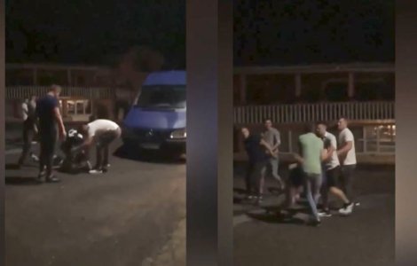 VIDEO Un polițist beat din Bihor a bătut un tânăr în plină stradă. Imaginile sunt șocante