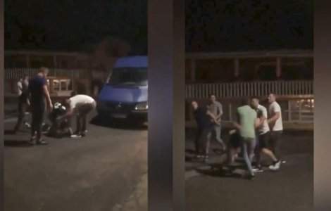 VIDEO Un polițist beat din Bihor a bătut un tânăr în plină stradă. Imaginile sunt șocante