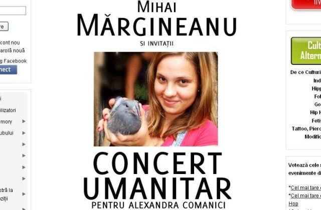 Mihai Margineanu, concert umanitar pentru Alexandra Comanici
