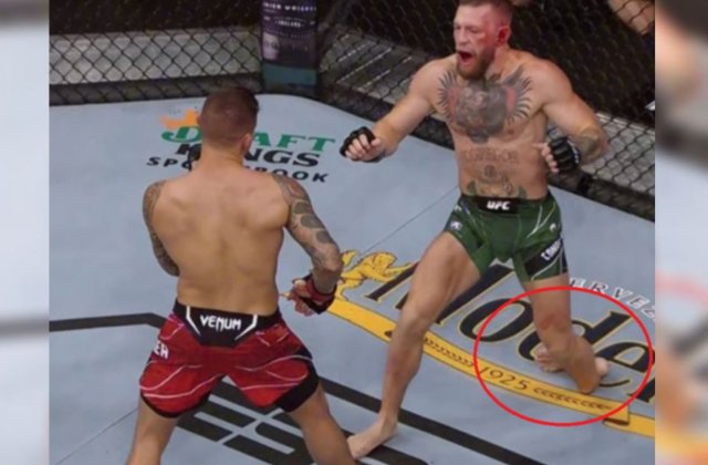 VIDEO Conor McGregor, accidentare serioasă &icirc;n meciul cu Dustin Poirier de la UFC 264. Irlandezul a părăsit ringul pe targă!