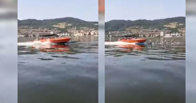 VIDEO Copii din lotul olimpic, spulberați în caiac de un fost polițist care gonea nebunește pe Dunăre