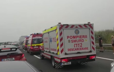 VIDEO Carambol pe A2/IGSU: 17 victime, între care 5 minori