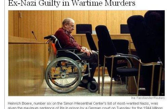 Unul dintre cel mai "doriti" nazisti, condamnat la inchisoare pe viata