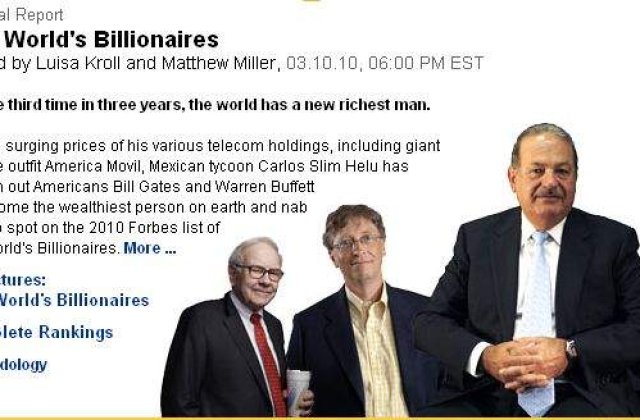 Cei mai bogati 10 de oameni din lume