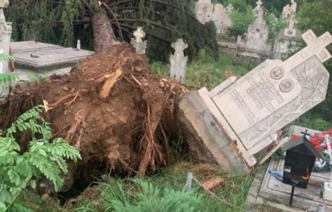 Vijeliile au măturat totul în cale. Acoperișuri distruse și cruci smulse din pământ