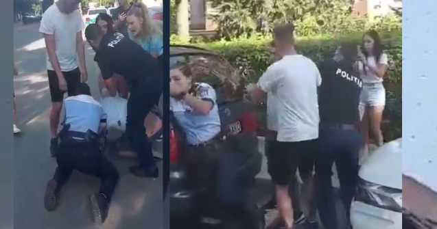 VIDEO Bărbatul care a lovit o polițistă, reținut pentru 24 de ore sub acuzația de ultraj