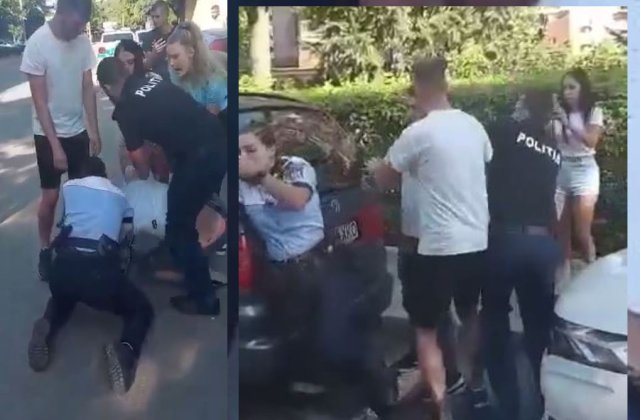VIDEO Bărbatul care a lovit o polițistă, reținut pentru 24 de ore sub acuzația de ultraj